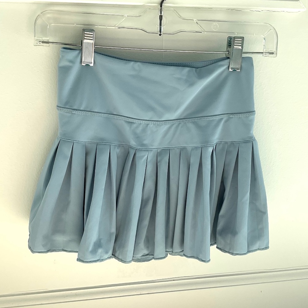 Gold Hinge Light Blue Pleated Tennis Skirt